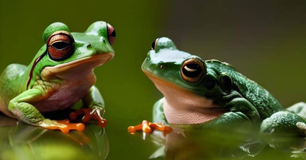 Eye positions difference between a frog and a toad