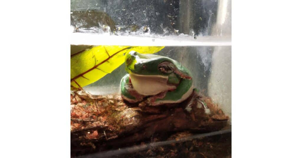 frog in indoor tank